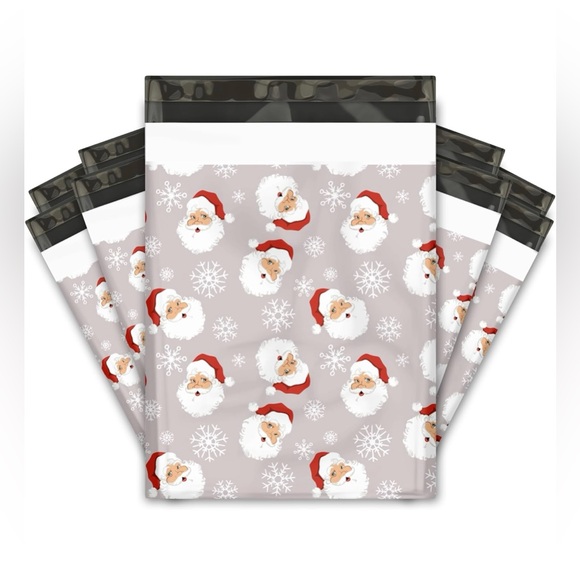 None Other - Christmas Santa 20 Poly Mailers red white grey  pack of 20 size 10 x 13